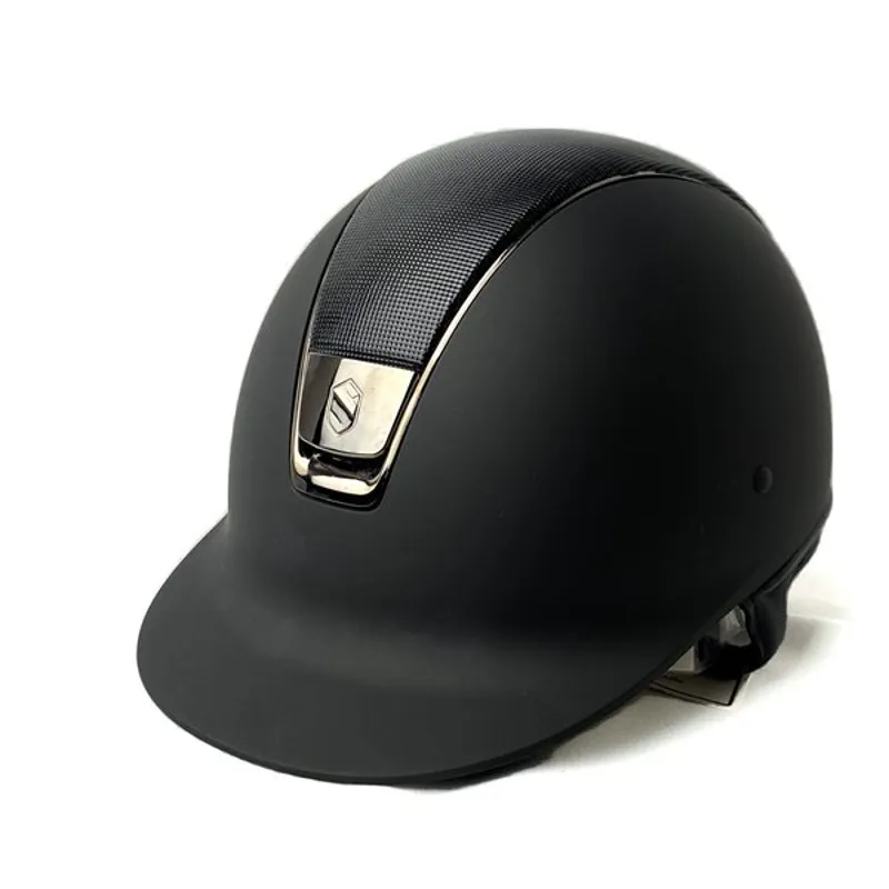 Samshield Shadowmatt Helmet with Shimmer Top and Black Chrome Trim - Black-2